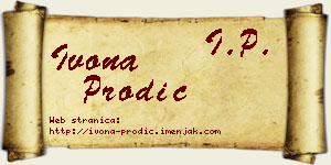 Ivona Prodić vizit kartica